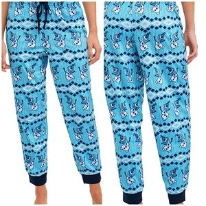 Briefly Stated Womens Disney Frozen Olaf Jogger Sleep Pants Size L 12-14 NWT NEW